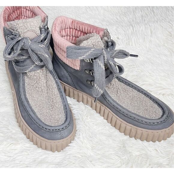 Sam Edelman Faux Faux Fur Bootie Size 9.5 Gray Leather - Picture 1 of 8